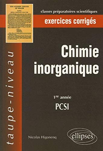  Chimie inorganique : PCSI 1e année, exercices corrigés Gratuit