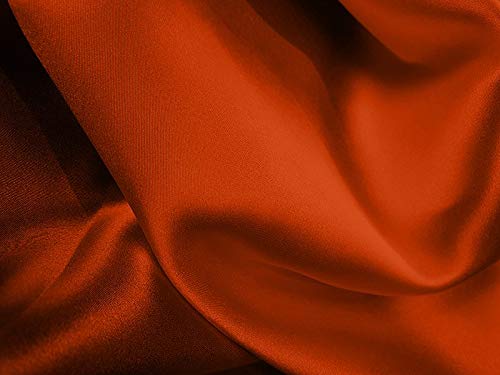100% Pure Mulberry Silk Crepe Backed Satin Medium - Burnt Orange Fabric