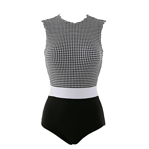 Maillot de bain 1 pièce femme à carreaux avec rembourrage amovible