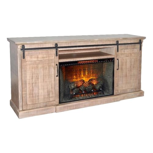 Sunny Designs Vivian Mahogany TV Console with Fireplace Opti