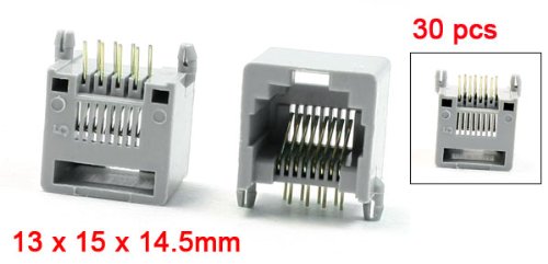 Sourcing Map 15 Stück RJ45 PCB Buchsen 8-Pin – Schwarz, Für Netzwerkverbinder