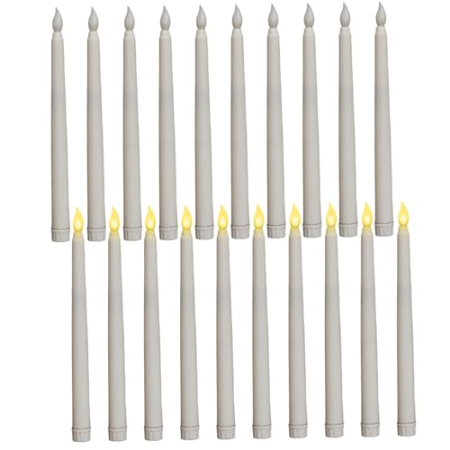 Candelabros electrónicos con velas LED cónicas blancas de diseño fino
