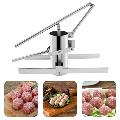 LYNICESHOP Manual Meatball Machine, Meatball Processing and Forming Machine Manual Meatball Making Mold Hand-Operated Meatball Machine for Shrimp Ball and Fish Ball (25mm/0.98in)