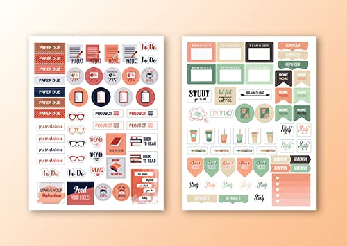 Lamare Planner Stickers for Students with Aesthetic and Inspirational Designs - Nursing Student, Middle School, High School, and College Stickers for Journaling