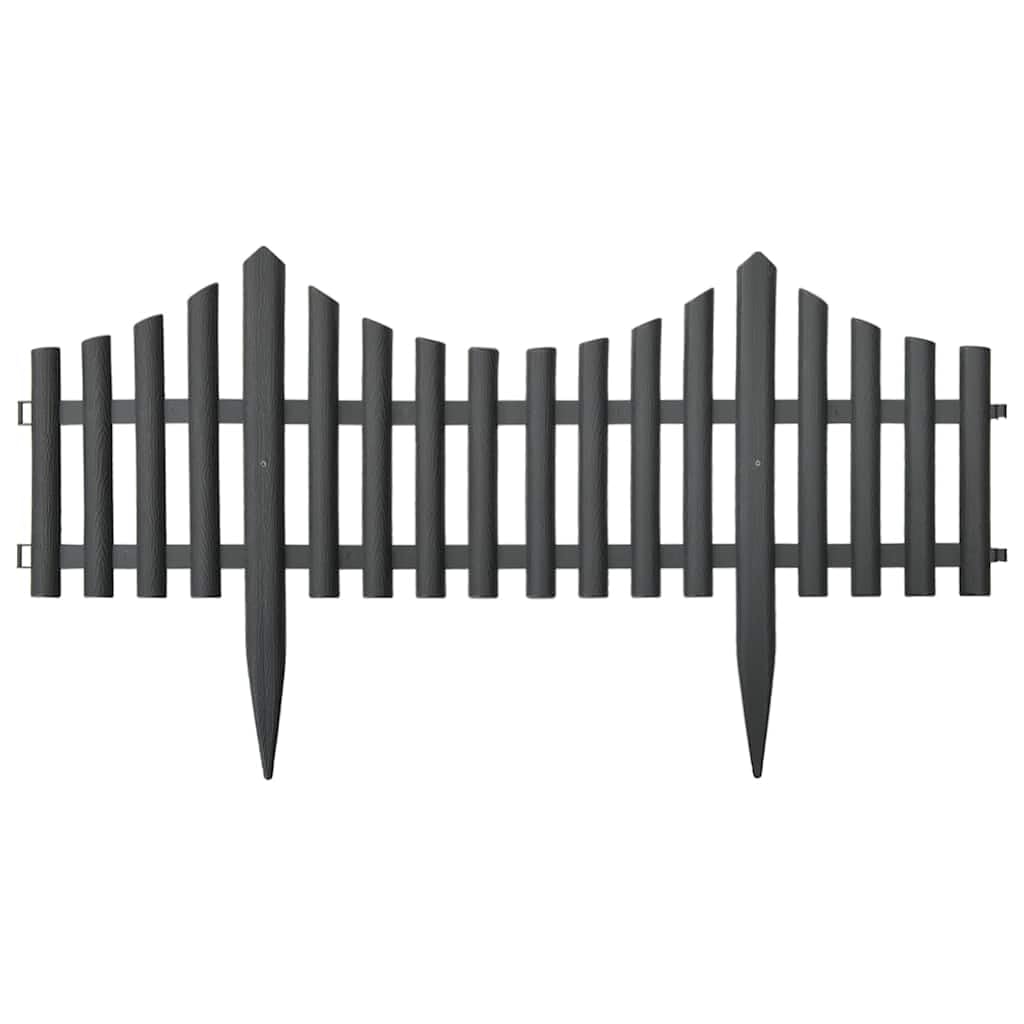 Lot de 17 bordures de pelouse anthracite - 10 m - En polypropylène - Pour jardin et parterre de fleurs - Résistant aux UV - Bordure de pelouse pour l'aménagement paysager - Bordure en plastique