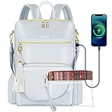 Backpack Purse for Women, 15.6 Stylish Travel Laptop Backpack with USB Charging Port Waterproof Anti Theft Durable Casual Daypack Bookbag Fashion Tassel Shoulder Bags for Ladies/Girls/Teacher/Nurse