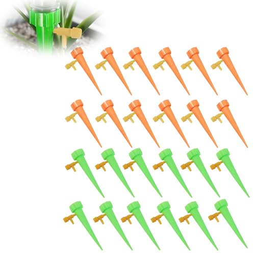 DmDoyy 24 Piezas Riego Por Goteo Automático Kit, Dispensador Agua Plantas Ajustable, Boca de la botella de 20.5 mm