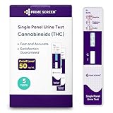 [5 Pack] Prime Screen THC Marijuana Drug Test Kit - Medically Approved Urine Drug Screening Test - Detects Any Form of THC Cannabis