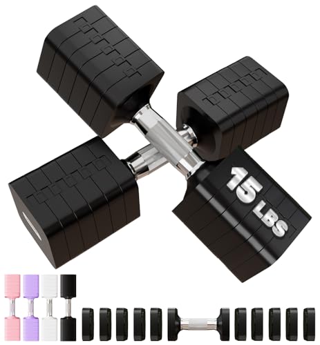 Image of 15LB 20LB 30LB 40LB 50LB Adjustable Dumbbell Set Free Weights Dumbbells Set for Women Men Hand Weights Sets Adjust Dumbbell Weight Sets for Home Gym Exercise Workout Strength Training Equipments