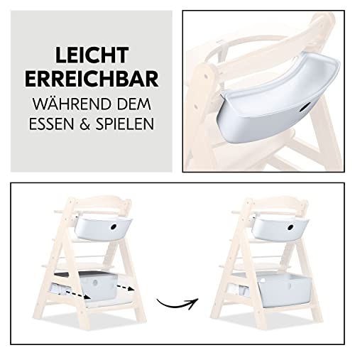 hauck Organizer Set, Weiß - Kompatibel mit Alpha+ & Beta+ Kinderhochstuhl, Großer Aufbewahrungskorb bis 5 kg & Kleine Hängebox mit Deckel bis 3 kg, Leicht Abwischbar