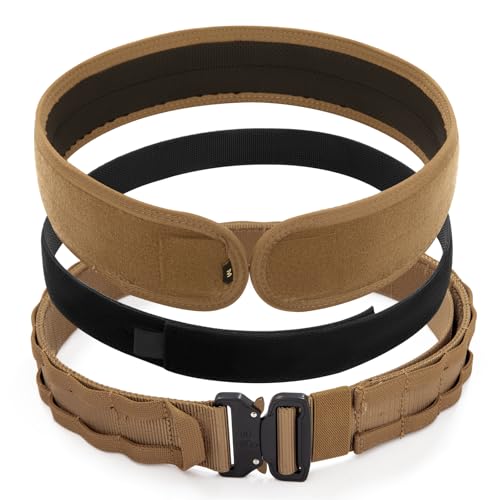 Tuxapo Tactical Heavy Duty Belts Quick Release Rigger Molle Belt Outer and Inner Belt with Anti-Slip Pad