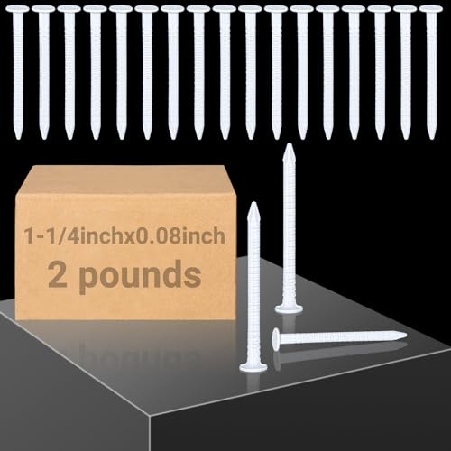 Tandefio White Panel Nails 304 Stainless Steel Finishing Nails Interior Panel Rust Resistant for Exterior and Industrial Supplies, 2 Pound(1-1/4 Inch)
