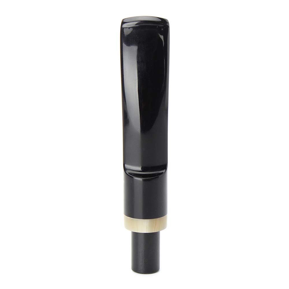 MUXIANG Bent Tobacco Pipe Stem Replacement Mouthpiece with Horn Ring Fit 9mm Pipe Filters Charcoal Pipe Filters BE0120