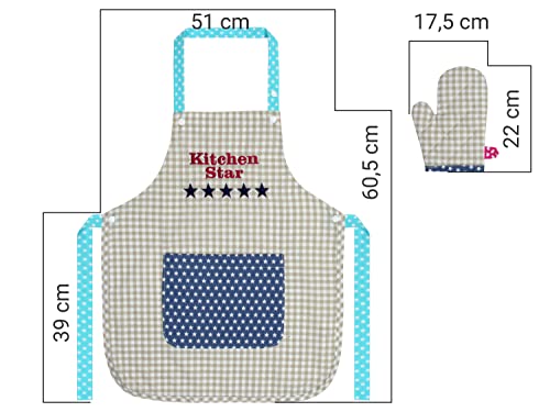 Emily´s Check Kinderschürze + Topfhandschuh, 3-6 Jahre, Kitchen Star – Ansicht 4