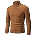 Mens Slim Fit Turtleneck Sweater Soft Knitted Warm Pullover Sweater Lightweight Long Sleeve Ribbed Sweatshirts (Caramel,X-Large)