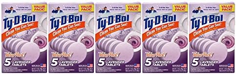 Ty-D-Bol Lavender Tablets Value Pack: Bleach Free Toilet Bowl Cleaner and Deodorizer for a Fresh Smelling Bathroom (50 Total)