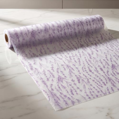 Image of Porslin Premium Non-Adhesive Kitchen Shelf Drawer Liner (45cm x 5m) Waterproof, Non-Slip, Washable, BPA-Free PEVA Mat Roll for Cabinets, Fridge, Wardrobe, Cupboards & Dressers (Modern Pattern) SL11