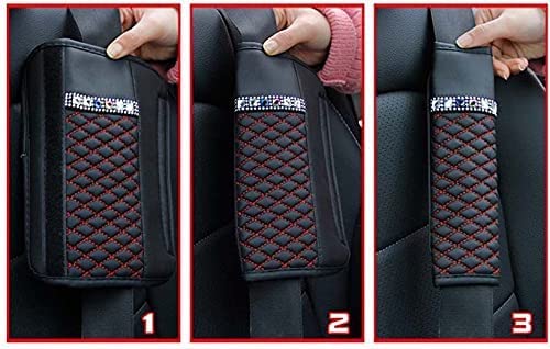 Almohadillas para cinturón de Seguridad de Coche, Protector de cinturón de Seguridad Suave y cómodo, Fundas para Correa de Hombro, Piel con Diamantes de imitación, Transpirable, para cinturón de seg