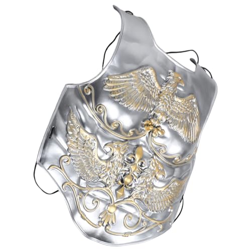 HORIALENCE Armure médiévale : Plastron de Chevalier rétro - pour Cosplay, reconstitutions historiques, Halloween, Jeux de rôle, Argent