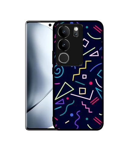 Image of Retro Abstract Design Premium 2D Printed Metal Back Case Cover for Vivo V29 5G / V29 Pro 5G, Multicolor