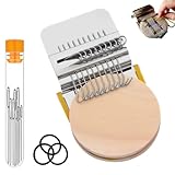 Small Sewing DIY Knit Patch Loom Kit,Mini Portable Weave Darning Looms Knitting Machine,Wooden Yarn Knitting Tool Set for Mending Jeans Socks Clothes (10 Hooks)