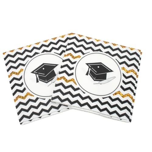 100pcs Graduation 2023 Napkins Doctoral Cap Printed Napkin Facial Tissue Party Theme Decoration Paper Disposable Congrats Grad Guest Napkins for Congratulation Paper Napkin