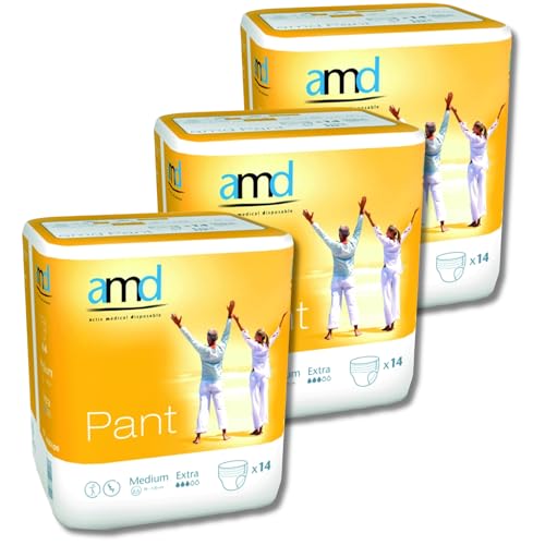 Pañales Adulto Pack 42 Uds. Braga Pañal Adulto. Braga Pañal Desechables. Pañales para Adultos Absorción Extra. Desechables (3 paquetes de 14 unidades, Medium (Cintura 70-120cm))