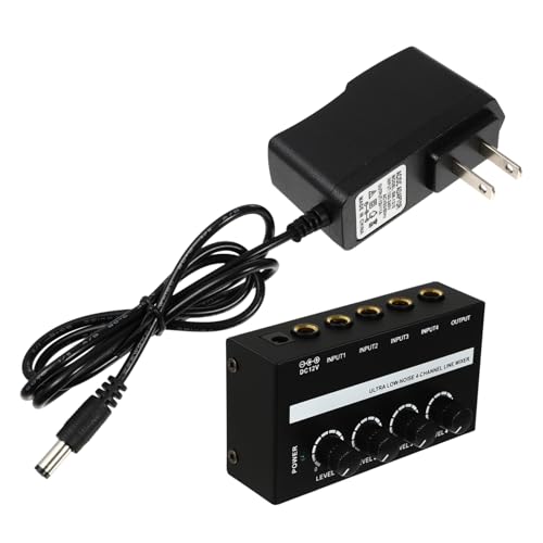 Abaodam Mixer Music Mini 4 Channels Audio Mixer Sound Mixing Capabilities for Stage Bar