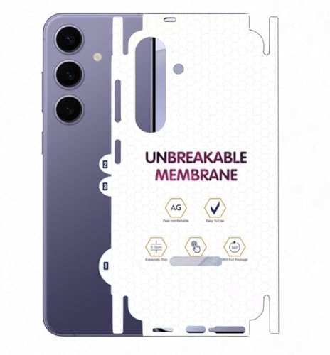 Image of NISHTECH Matte Finish Full Body Cover Back Protector Compatible with Samsung Galaxy S24FE 5G | Unbreakable Membrane Scratch Guard Full Fit Protective, Case Friendly, (Back & Side) (Pack of 1)