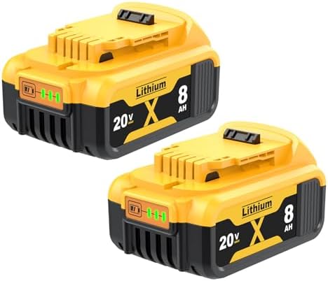 8000mAh Replacement Battery For DeWalt 20V Max Tools - Compatible With DCB200, DCB201, DCB206, DCB207 & Chargers