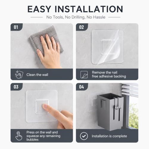 Image of KitchAntiqueWall Mounted Utensil Holder with Hooks | Self Draining Cutlery Organizer, Adhesive Installation | Waterproof Kitchen Spoon Chopstick Storage Rack for Countertop & Wall Use (1Pc, Grey)