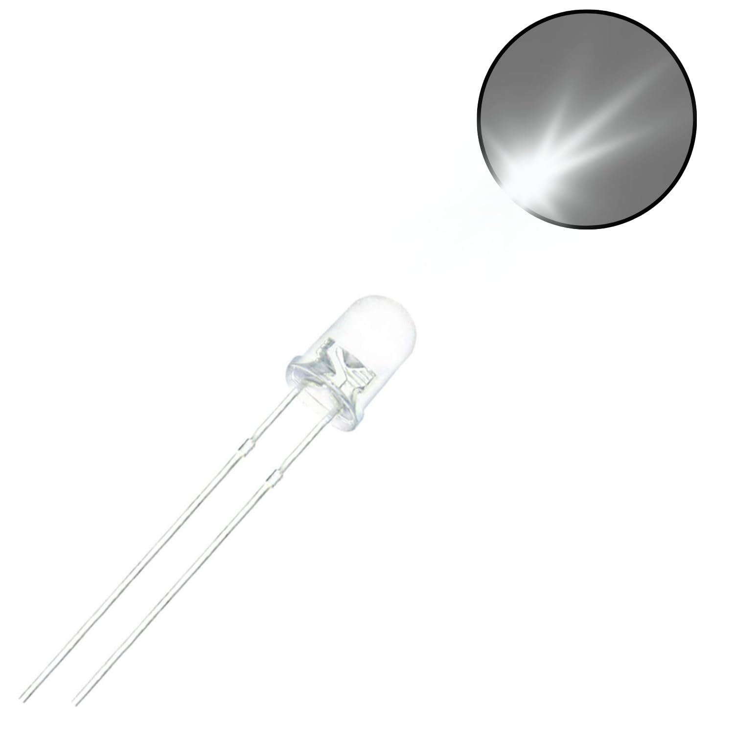100PCS 5mm White Clear Round LED Light Emitting Diode High Brightness COOL WHITE (WCL)..