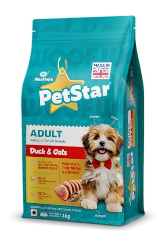 Image of Petstar Adult Dry Dog Food 10 kg, Duck & Oats, High Protein, Easy Digestion, Immunity Support, No Artificial Flavours or Added Sugar