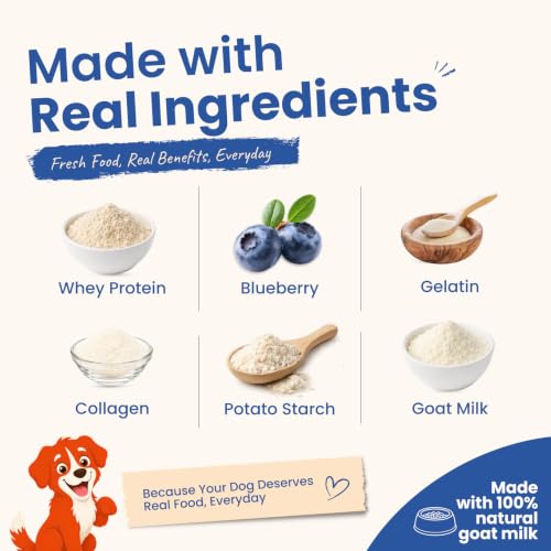 Image of Nootie Gluten Free Treat for Dogs | Fully Digestible Healthy Snack & Training Treat | Complete Dental Care for All Life Stages & Breeds | Real Goat Milk & Blueberry Treats | (220g)
