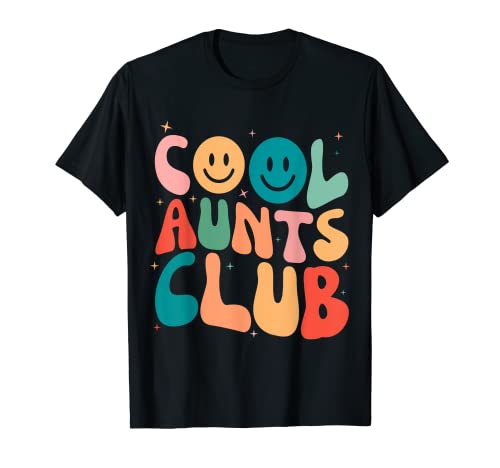 Groovy Cool Aunt Club Retro Smile Cool Aunts Club Aunties t-shirt, Preto, S