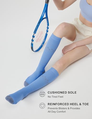 Image of FITRELL 3 Pairs Compression Socks for Women and Men 20-30mmHg-Circulation Support Socks