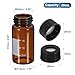 PATIKIL 20ml Autosampler Vial, 100 Pack HPLC/GC Vials 9-425 Lab Amber Vials Sample Vial Screw Cap Writing Patch White PTFE & Silicone Septa for LC Stamper