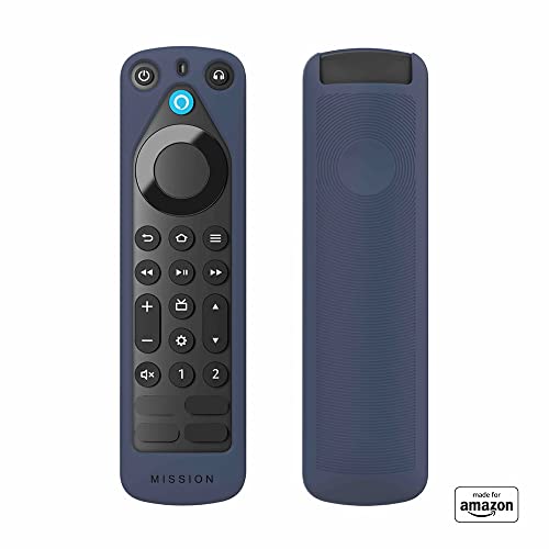 Brandneu und „Made for Amazon“: Schutzhülle für die Alexa-Sprachfernbedienung Pro (Version 2022), dunkelblau Cover
