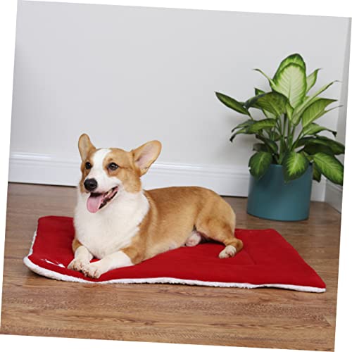 Milisten Weihnachten Haustiermatte Plüsch Warm Katzenbett Bequeme Hundematratze Unbedenkliches Material Gesunde Schlafumgebung Hirschmotiv Einzigartiges Design Sofa Hundebett Auto