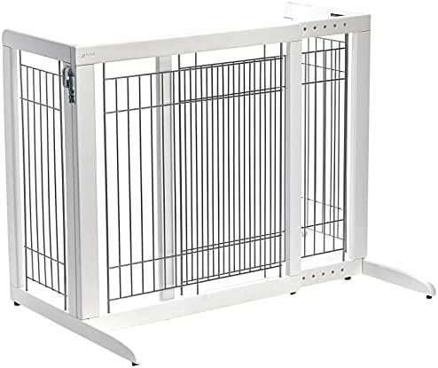 Richell High Freestanding Pet Gate, Standard, Origami White