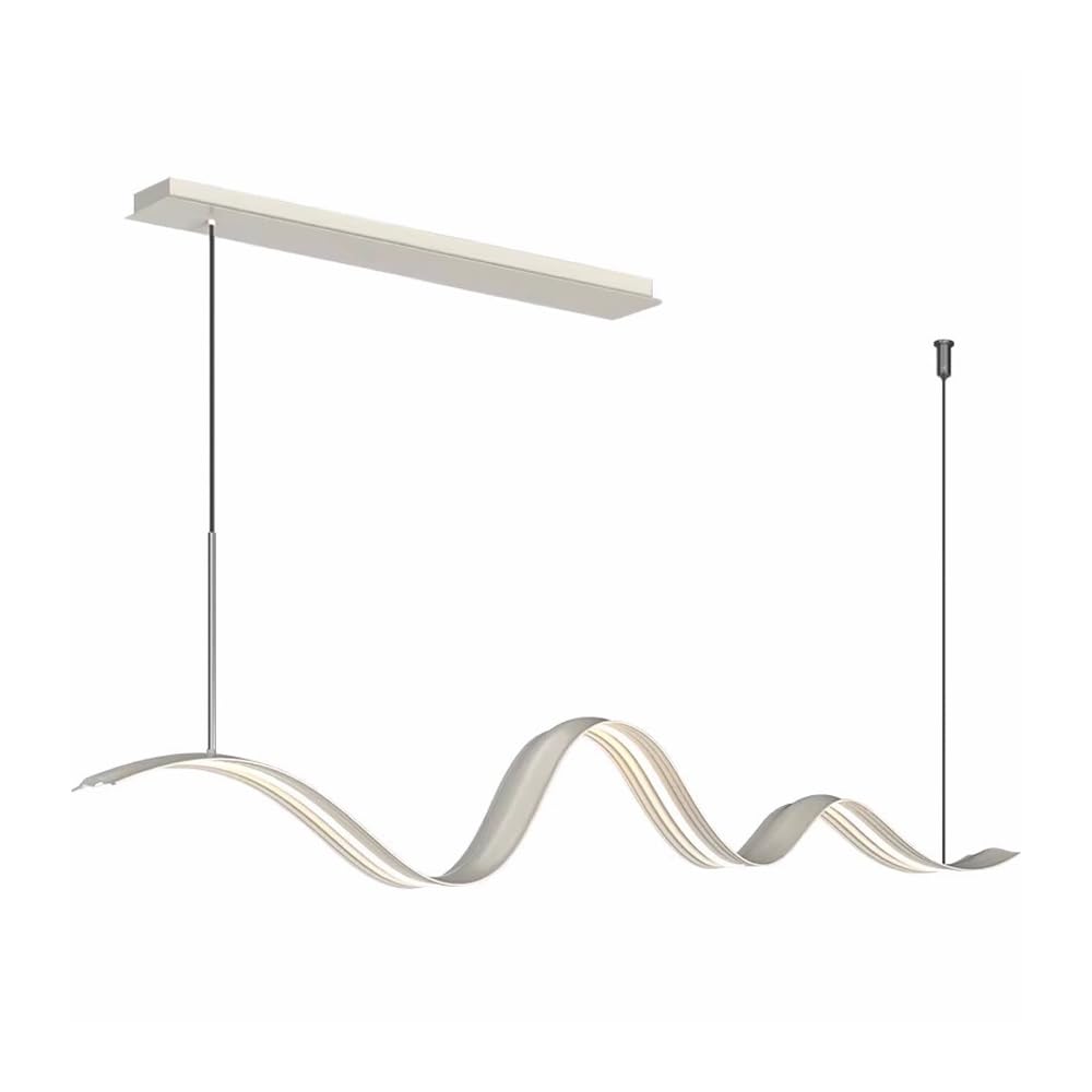 Dario lineare da 39,4 Pollici, Moderno Dario a LED in Metallo Bianco, Design a Forma di Arco, Dario sospeso, de da Sala da Pranzo sopra Il Tavolo, luci a Sospensione reabili in