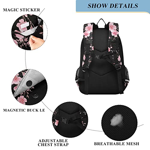 ALAZA Cherry Blossom Sakura Floral Laptop Backpack Purse for Women Men Travel Bag Casual Daypack with Compartment & Multiple Pockets3
