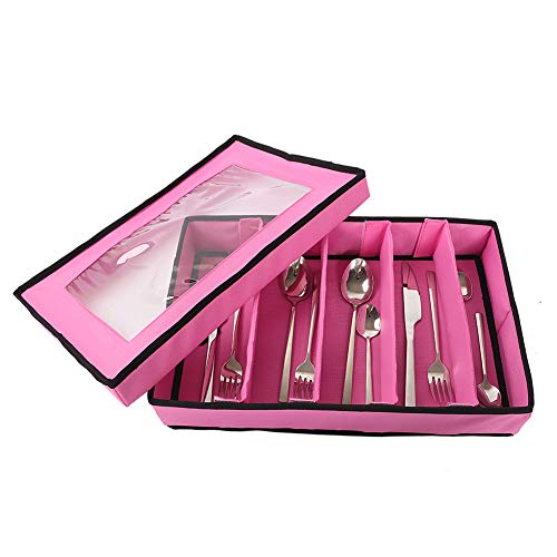 Flatware Storage Chest,Utensil Tray With Lid,Silverware Box Storage For Silver,Cutlery Organizer With Lid,Multi-Purpose