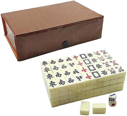 Chinese Mahjong Set,144 Tiles Chinese Mahjong Game Travel Mahjong Set Mahjong Board Game Mini Mahjong Travel Set Mini Mahjong Game,Mini Travel Mahjong Set,Board Game Chinese Traditional Mahjong Games