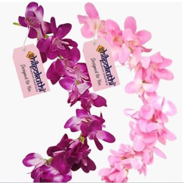 Artificial Orchid Hair Clip, Pink and Purple Floral Hair Accessory, Traditional Style-image-26