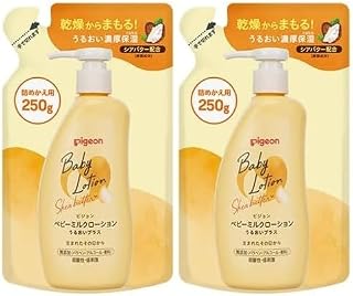 【まとめ買い】ピジョン ベビーミルクローション うるおいプラス 詰めかえ用 250g ｘ2個