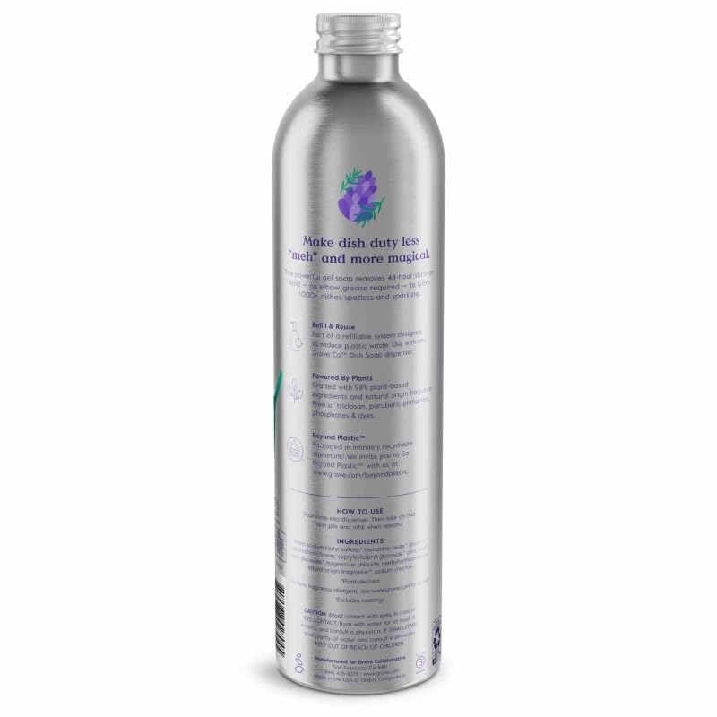 Image of Grove Co. Ultimate Dish Soap Refill, 16 Fl Oz Lavender Blossom & Thyme Liquid Formula, 1 Pack