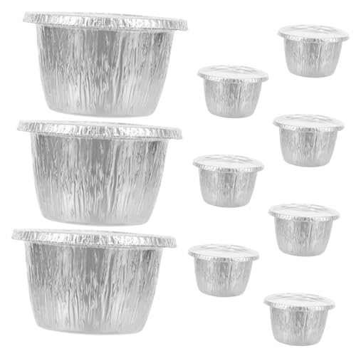 Cemaystic アルミホイルボウル 10個セット 蓋付き ? 使い捨て食品容器 バーベキュー パーティー キャンプ 多用途調理パン