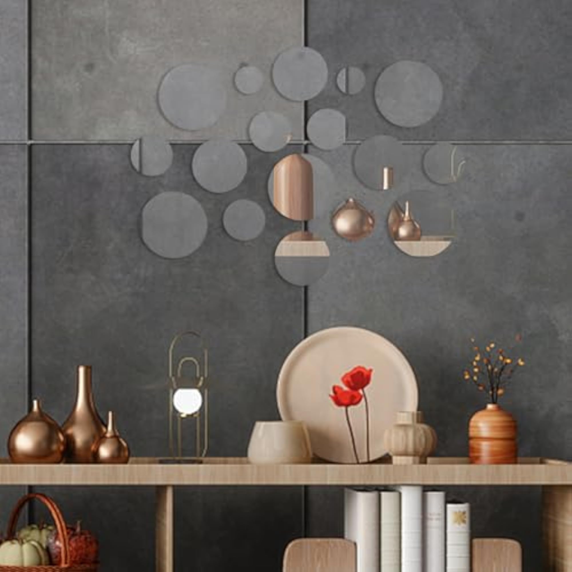 250 Pieces Small Circle Craft Mirror Tiles
