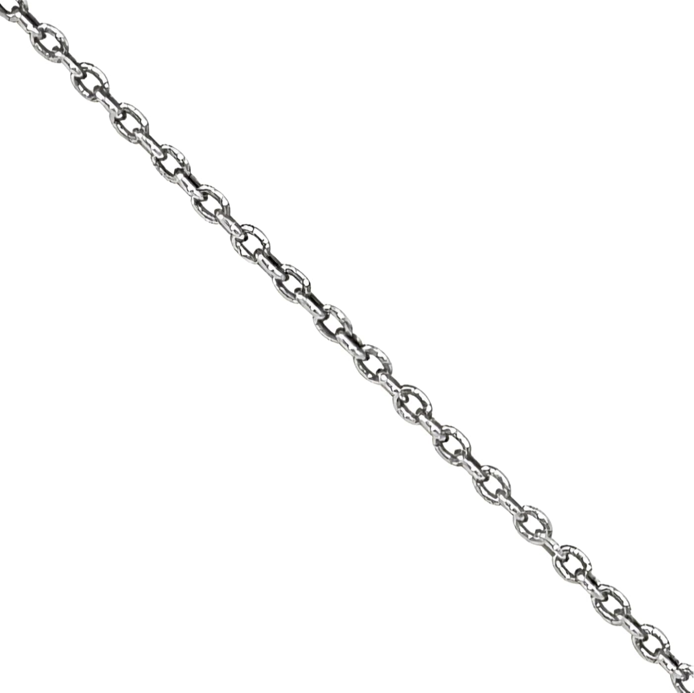 IceCarats 14K Solid White Gold 0.75mm Dainty Cable Chain Necklace Polished